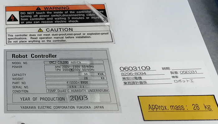 安川控制柜ERCJ-CSL20D 安川控制柜ERCJ-CSL20D